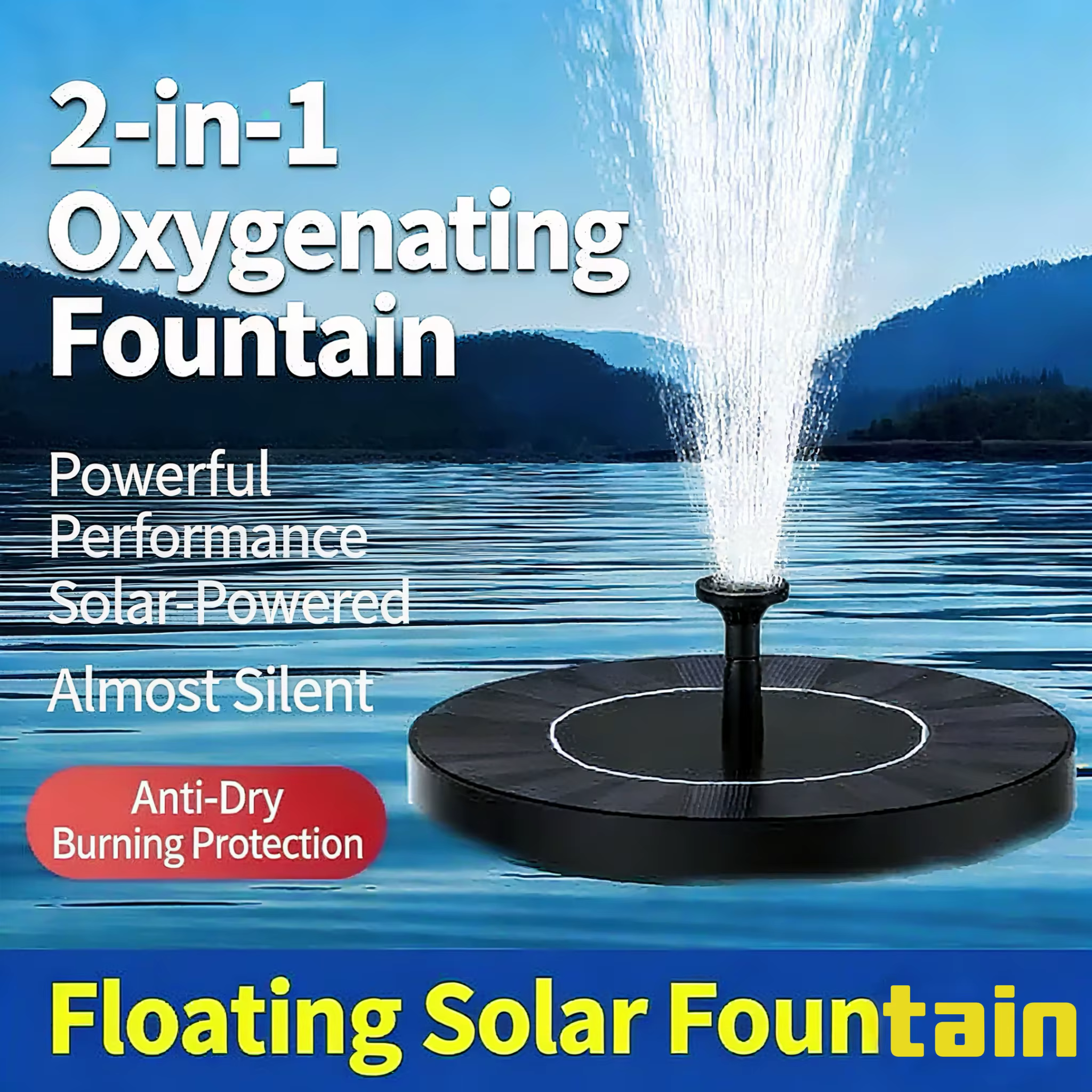 Pompe de Fontaine Solaire Circulaire Flottante Mini Fontaine de Jardin pour Piscine Extérieure, Cour