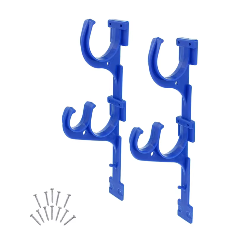 2 pièces extérieur pôle cintre piscine bâton crochet en plastique télescopique tige support avec vis