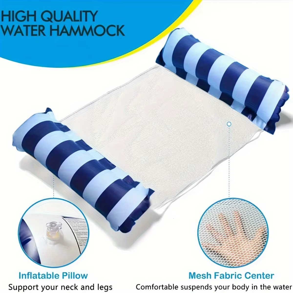 Chaises longues de piscine à rayures de qualité supérieure – Matelas de bain de soleil durables, par