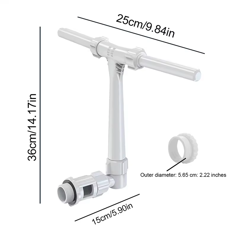 Fontaine de piscine à double buse adaptée aux piscines à entrée d'eau au niveau du sol, accessoires