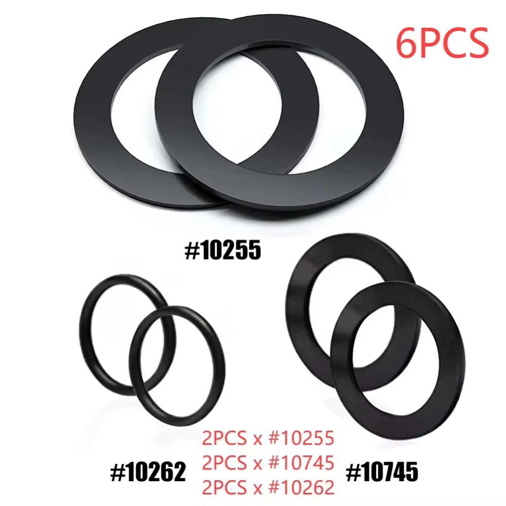 Lot de 6 joints en caoutchouc noirs (O-ring) 10745, 10262, 10255, 25076RP pour piscine Intex 10747/2