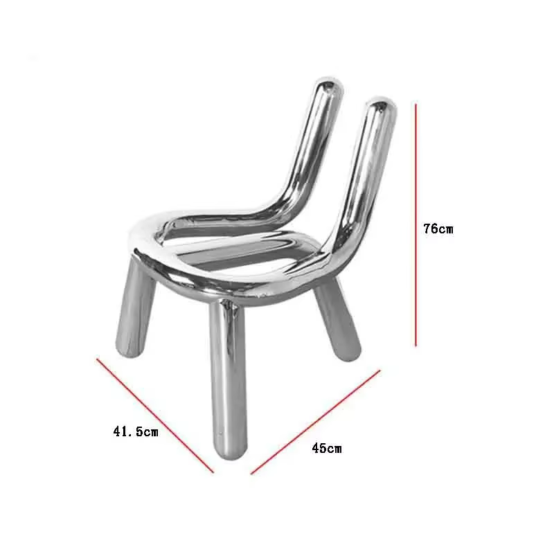 Chaise en acier inoxydable, tabouret en métal, chaises de salle à manger créatives, tabouret artisti