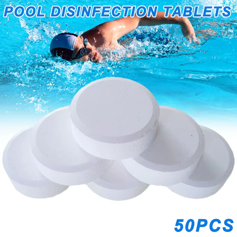 50 comprimés de chlore pour nettoyage de piscine, nettoyant multifonction, désinfection instantanée