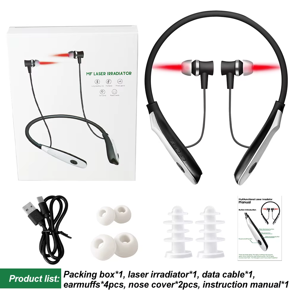 Thérapie au Laser pour acouphènes et oreilles, Irradiation LLLT, otite moyenne, surdité, physiothéra