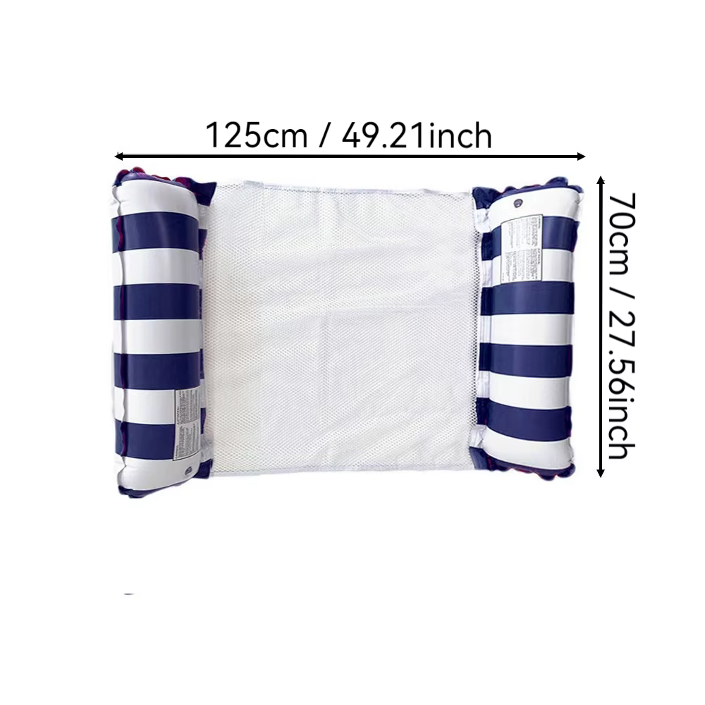 Matelas Gonflable Flottant Pliable pour Piscine, Hamac Aquatique, Tapis Gonflable en PVC à Rayures p