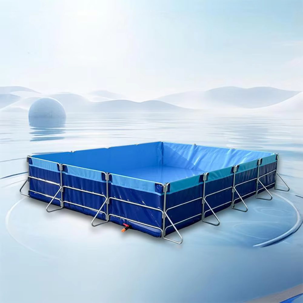 Bassin à poissons pliable hors sol de 3000 L, réservoir d'aquaculture portable en PVC pour l'élevage