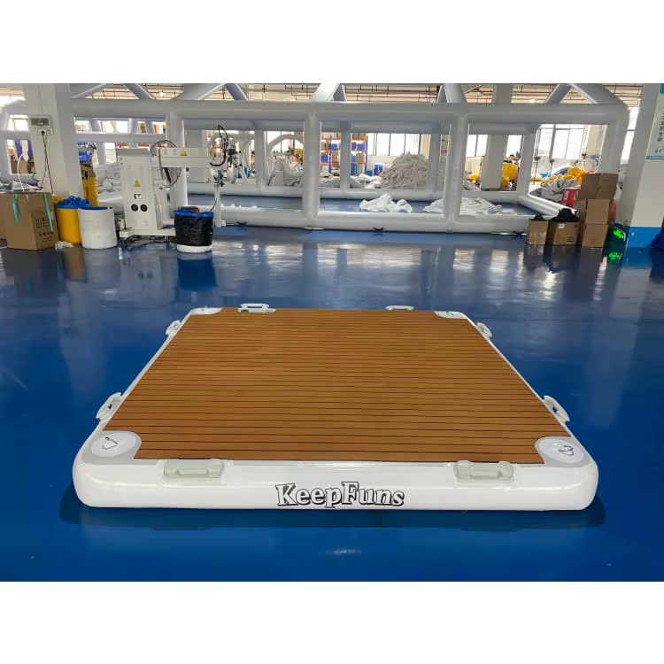 Plateforme flottante gonflable KeepFuns avec tapis antidérapant en EVA pour piscine, lac, yoga, bain