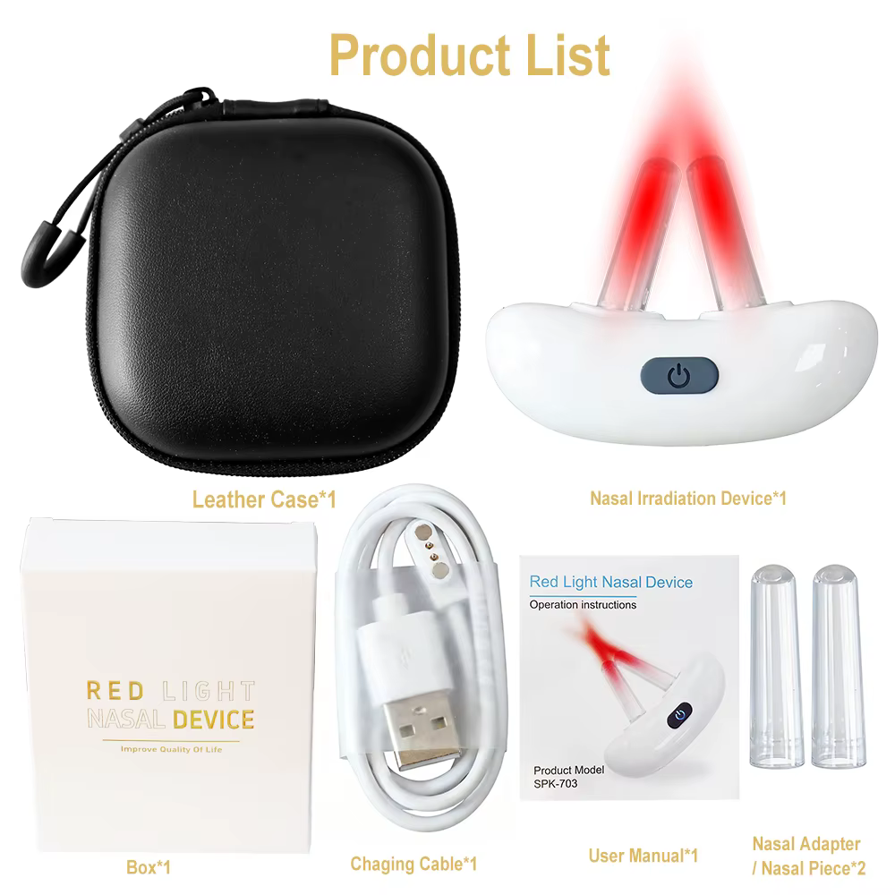 Appareil de thérapie nasale à lumière rouge intelligent pour la rhinite chronique, soin du nez qui c