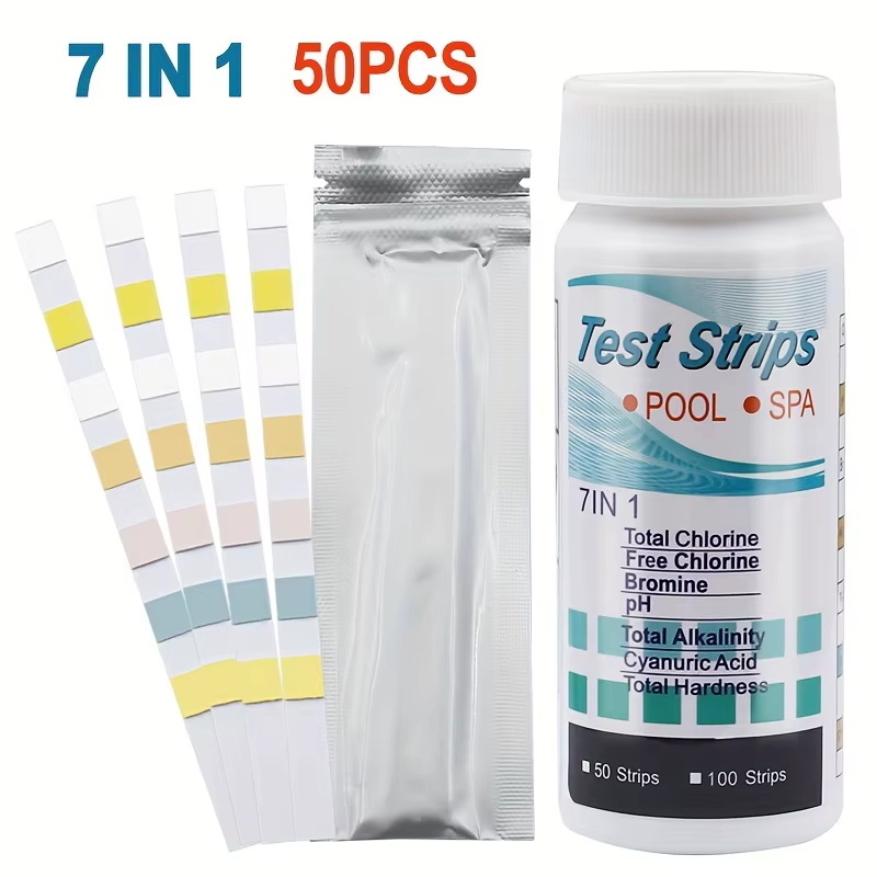 7-en-1 50/100 pièces piscine PH bande de Test valeur du chlore alcalinité dureté bande de Test PH mè