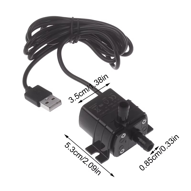 Micro-pompe à eau circulante ultra-silencieuse, pompe à eau USB DC sans balais 5V 1W 130L/H, hauteur