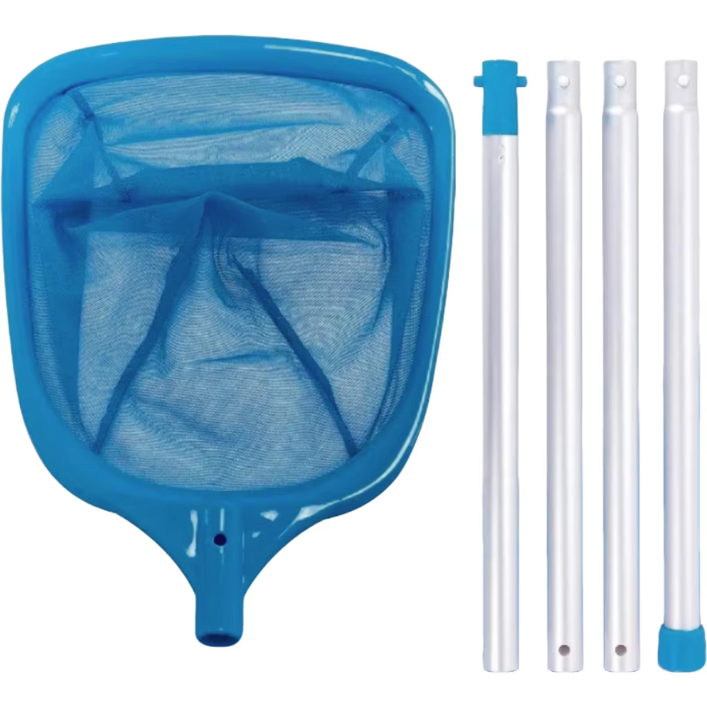 Épuisette à feuilles en métal pour piscine - Râteau durable pour les débris fins dans les piscines e