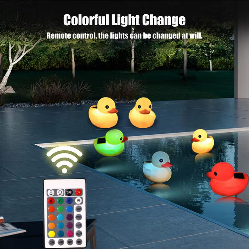 Lampe Solaire Flottante en Forme de Canard, Éclairage de Piscine