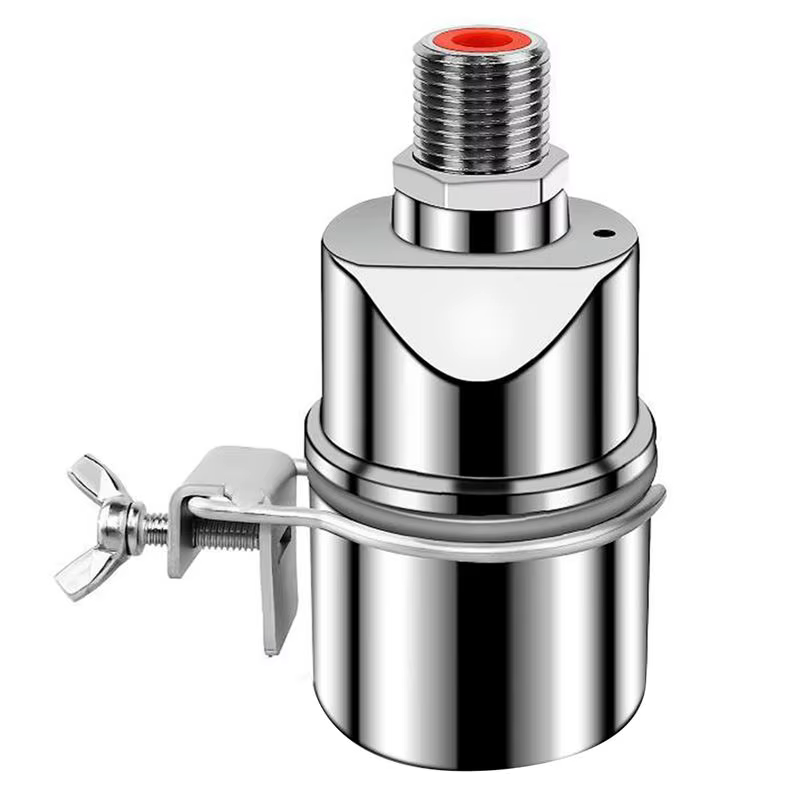 Vanne à flotteur en acier inoxydable KYCOR-1/2 pouce pour réservoir de piscine, droite avec clip