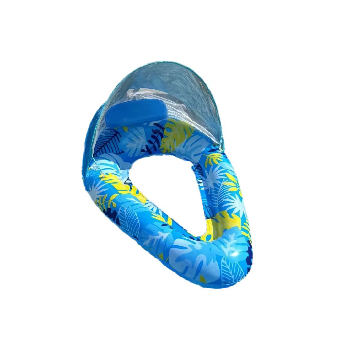 Canapé gonflable flottant pour piscine avec dossier en maille, motif feuilles d'érable, pour adultes