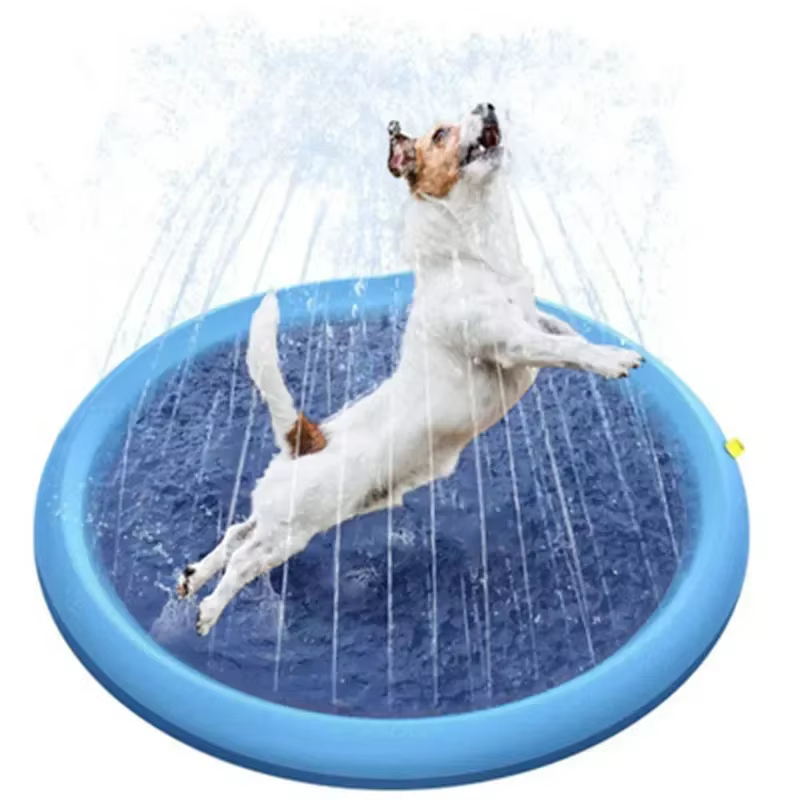 Piscine gonflable pour chien de 100/150/200 cm, tapis rafraîchissant pour animaux, aire de jeux aqua