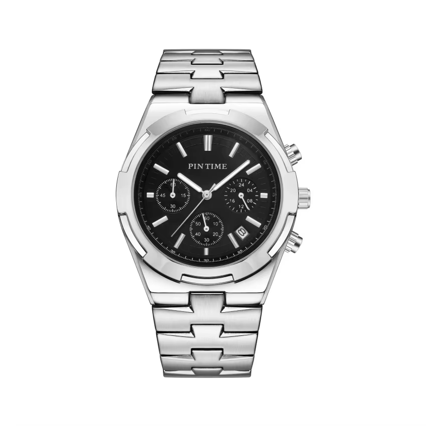 Montre décontractée pour homme en acier, montre chronographe à grand cadran pour homme, montre habil
