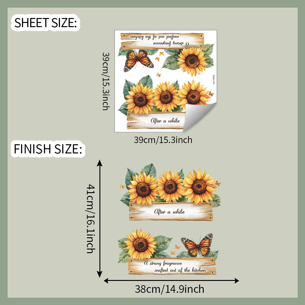 Slogan anglais fleur de tournesol, autocollants muraux pour chambre à coucher, salon, maison, embell