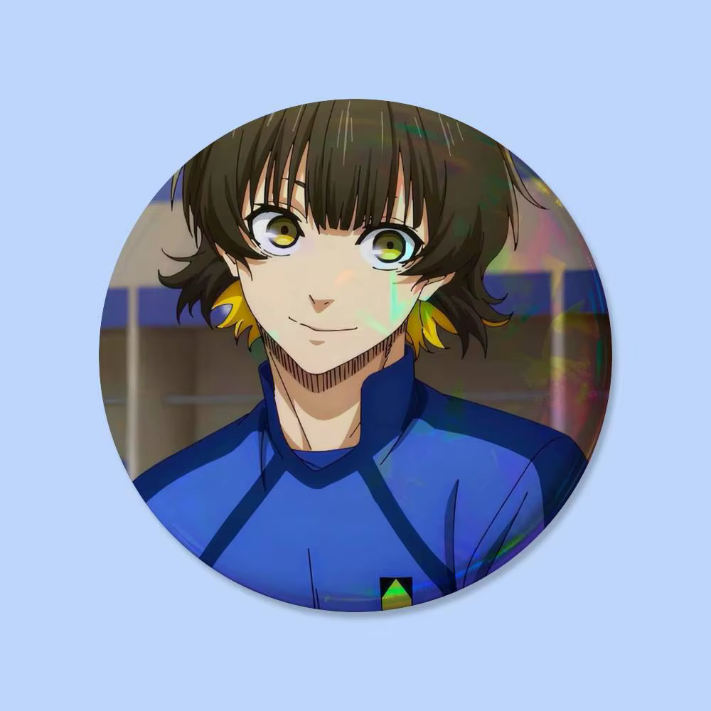 1 pièce Badges M-meguru Bachira Kawaii Mignons, ronds de 25, 32, 44, 58, 75 mm, épingles de cosplay,