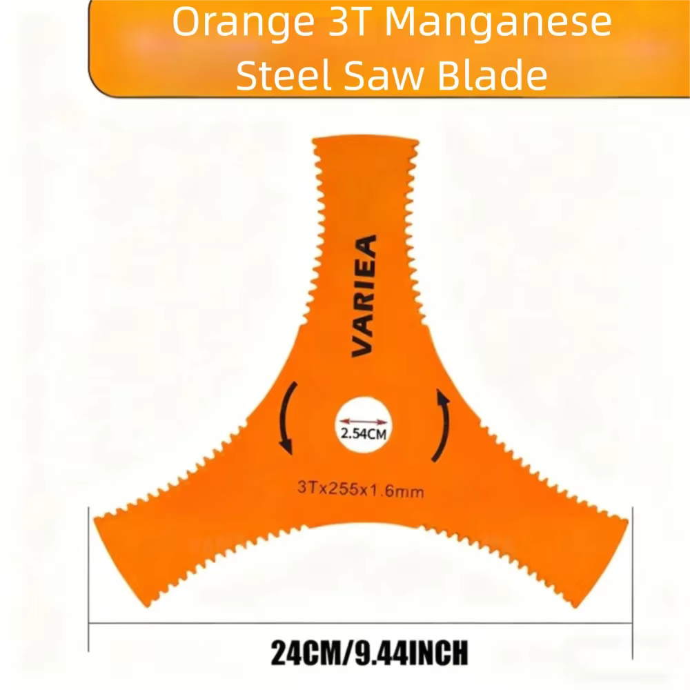 Tondeuse à gazon en acier au manganèse, coupe à trois dents en acier au manganèse importé, trempe en