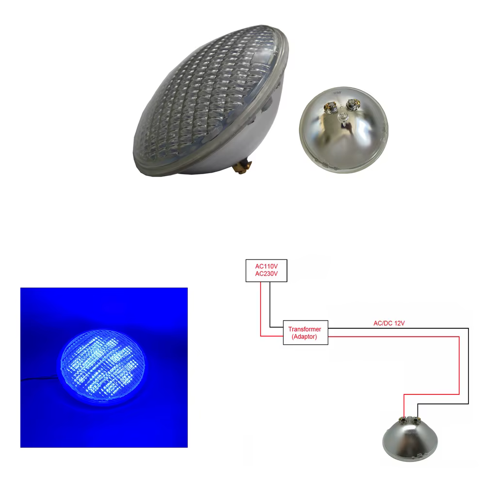 Piscine à LED RGBW, lumière blanche chaude et froide, 24W, 36W, 48W, 60W, 72W, 100-56