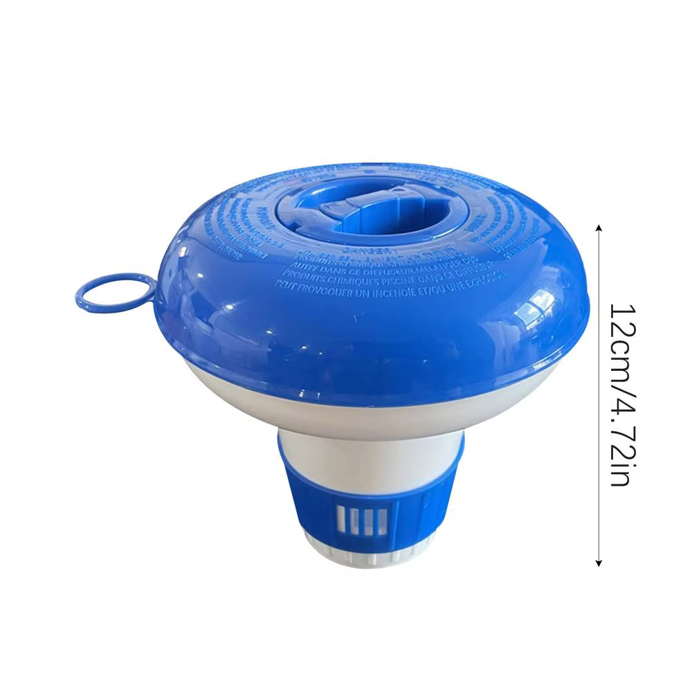 Grandes outils de nettoyage de piscine de luxe de 5 pouces, distributeur de chlore, bleu et blanc, o