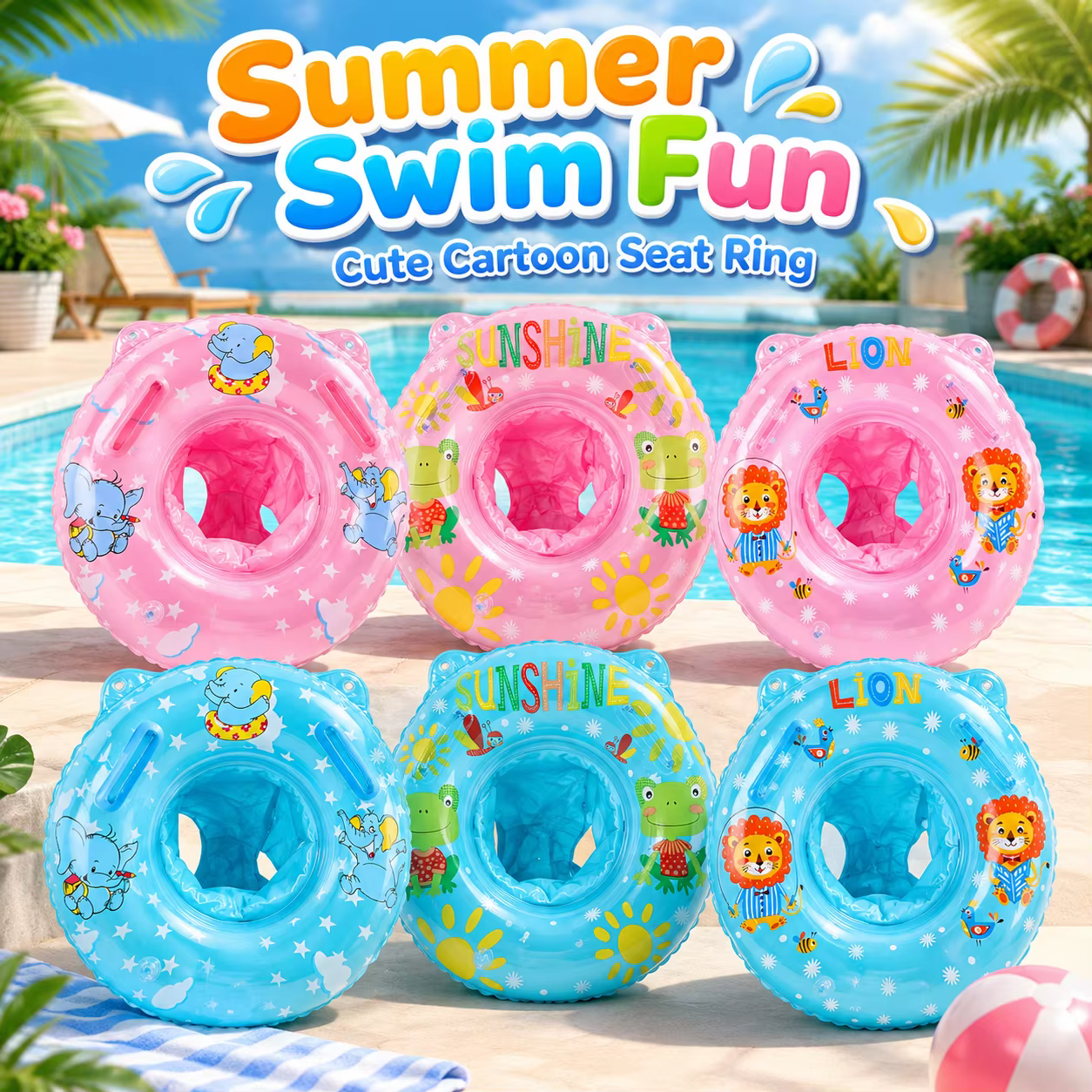 1 flotteur de piscine, bouée gonflable avec siège
