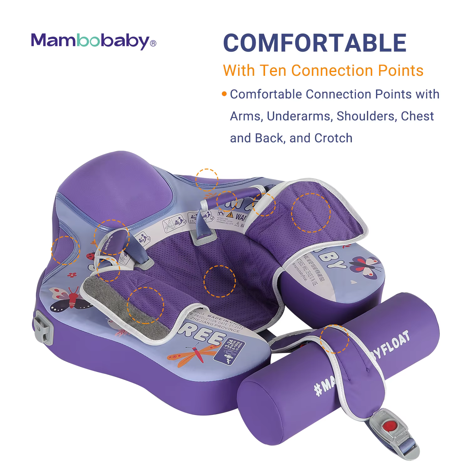 Mambobaby flotteur sans retournement Non gonflable bébé anneau de bain flotteurs d'eau entraîneur de natation infantile