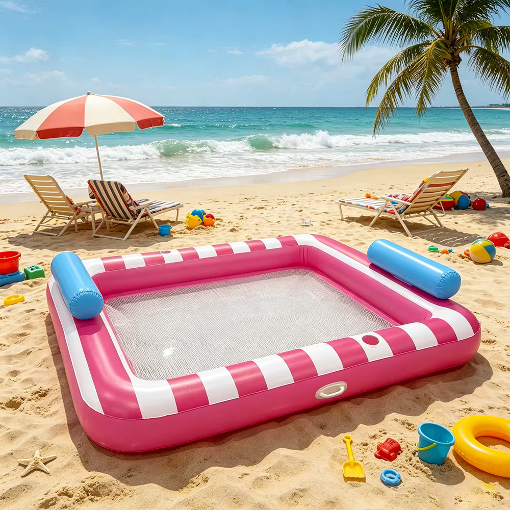 1 pièce Matelas flottant gonflable rayé pour piscine