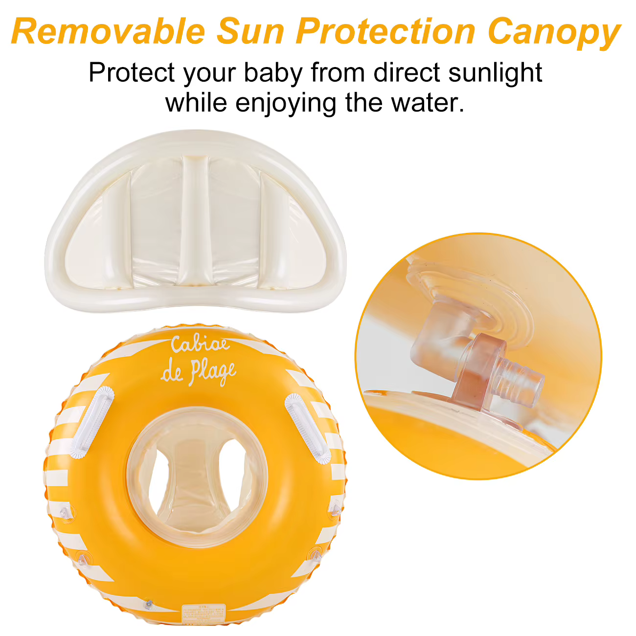 1 pièce Bouée gonflable avec auvent pare-soleil