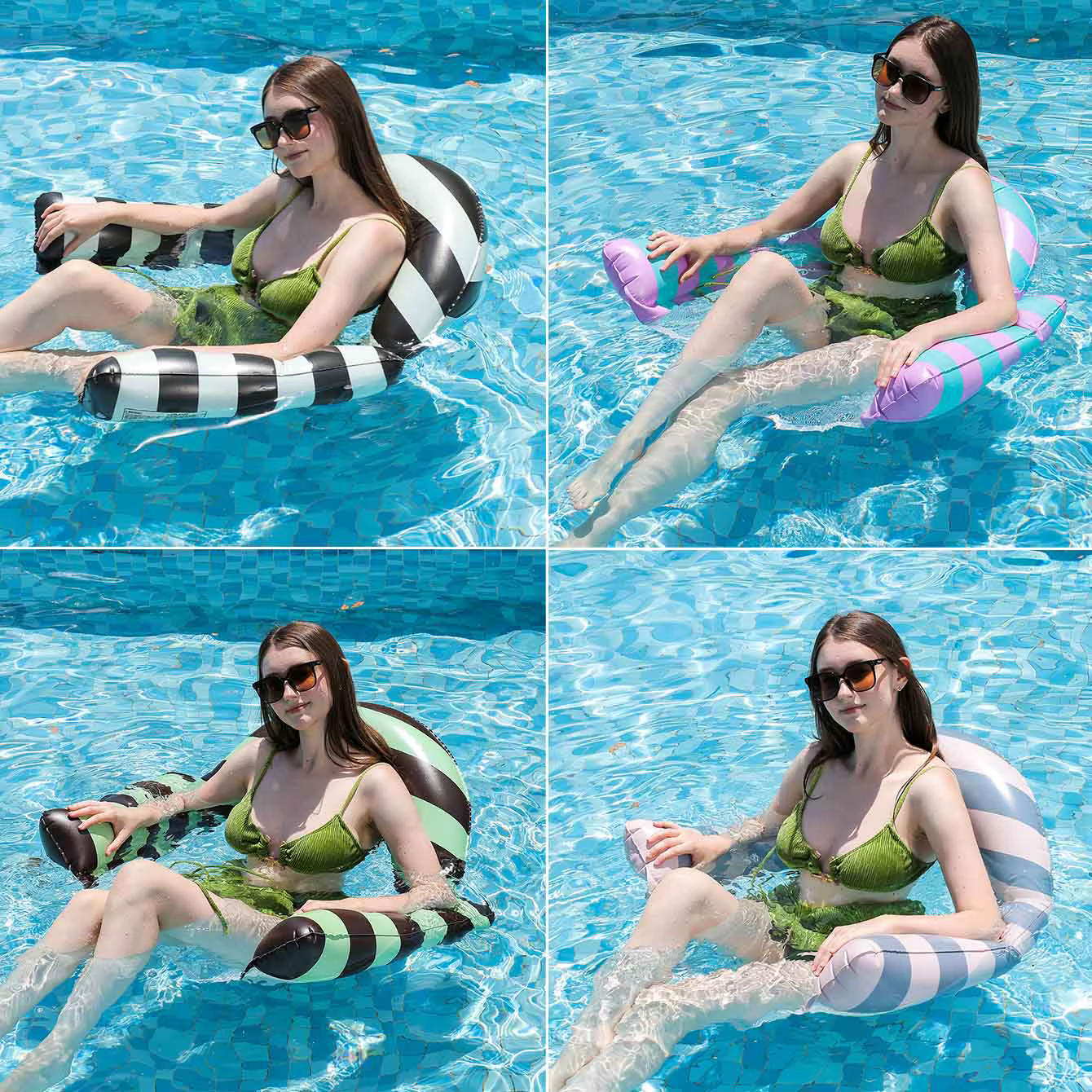 Flotteurs de piscine gonflables 4-en-1