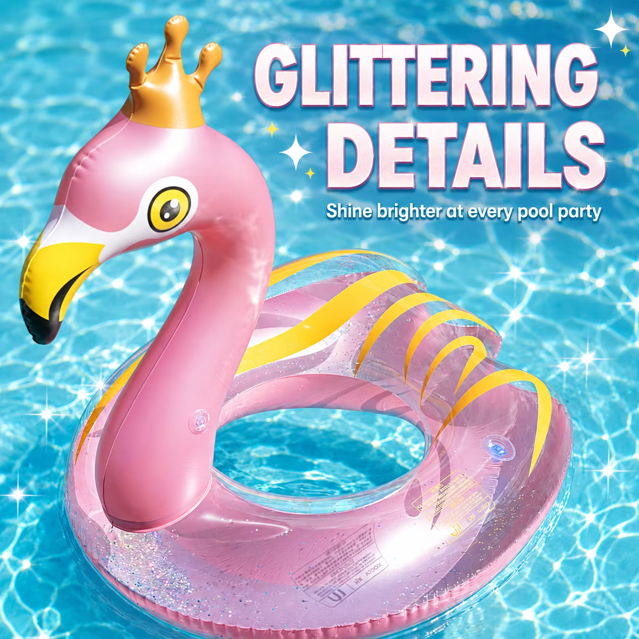 1 pièce Bouée gonflable Flamant rose/cygne avec couronne