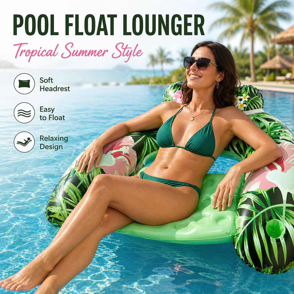 1 chaise flottante gonflable pour piscine