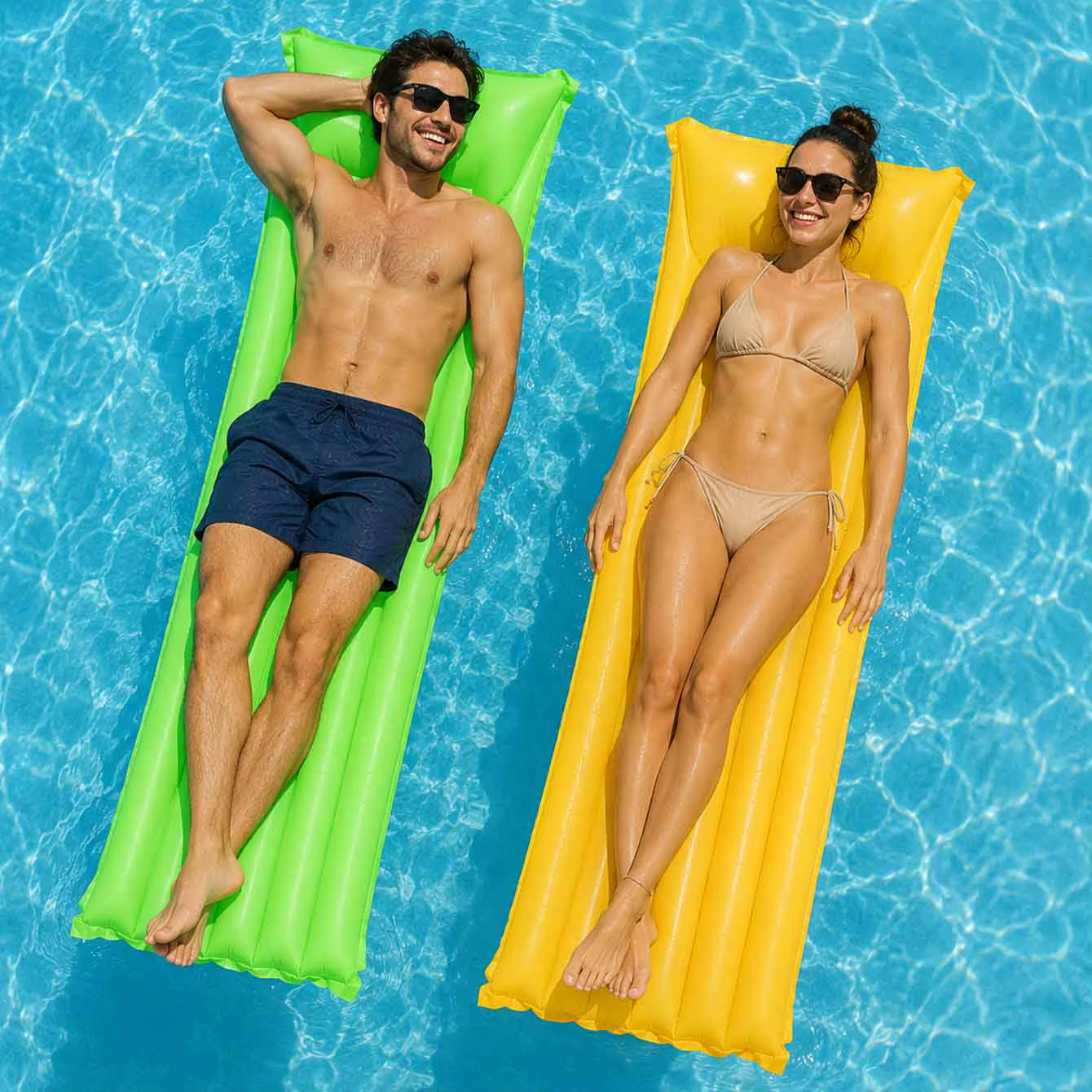 1PC Flotteur de piscine gonflable avec oreiller de tête