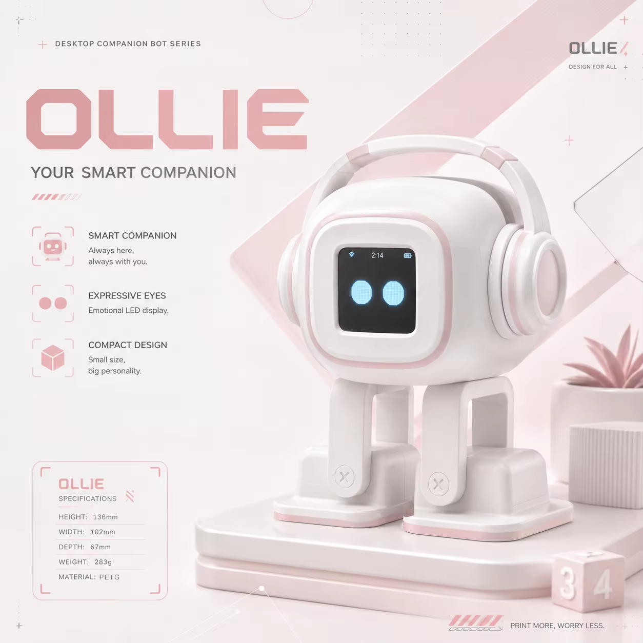 Robot compagnon IA Chatbot |   Contrôle vocal, interaction émotionnelle, chant et danse, jouet de bureau intelligent, cadeau pour enfants et adultes