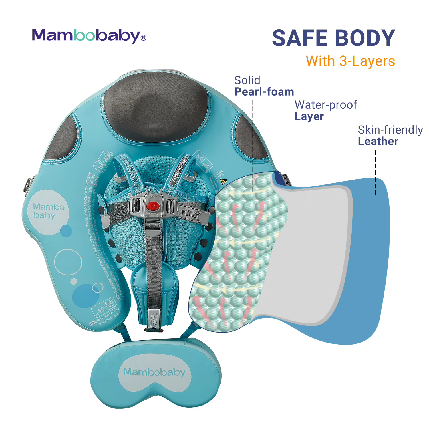 Mambobaby flotteur avec auvent 3ème Mode de natation entraîneur