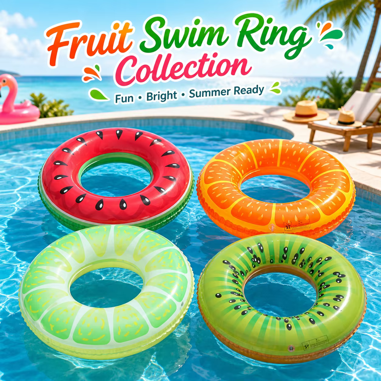 1 pièce Bouée gonflable en forme de pastèque pour piscine
