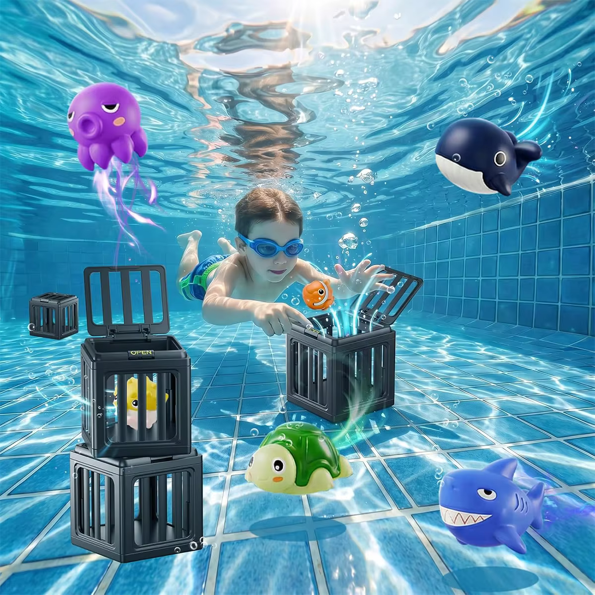 NOUVEAU Jouets de natation et de plongée Fish Box
