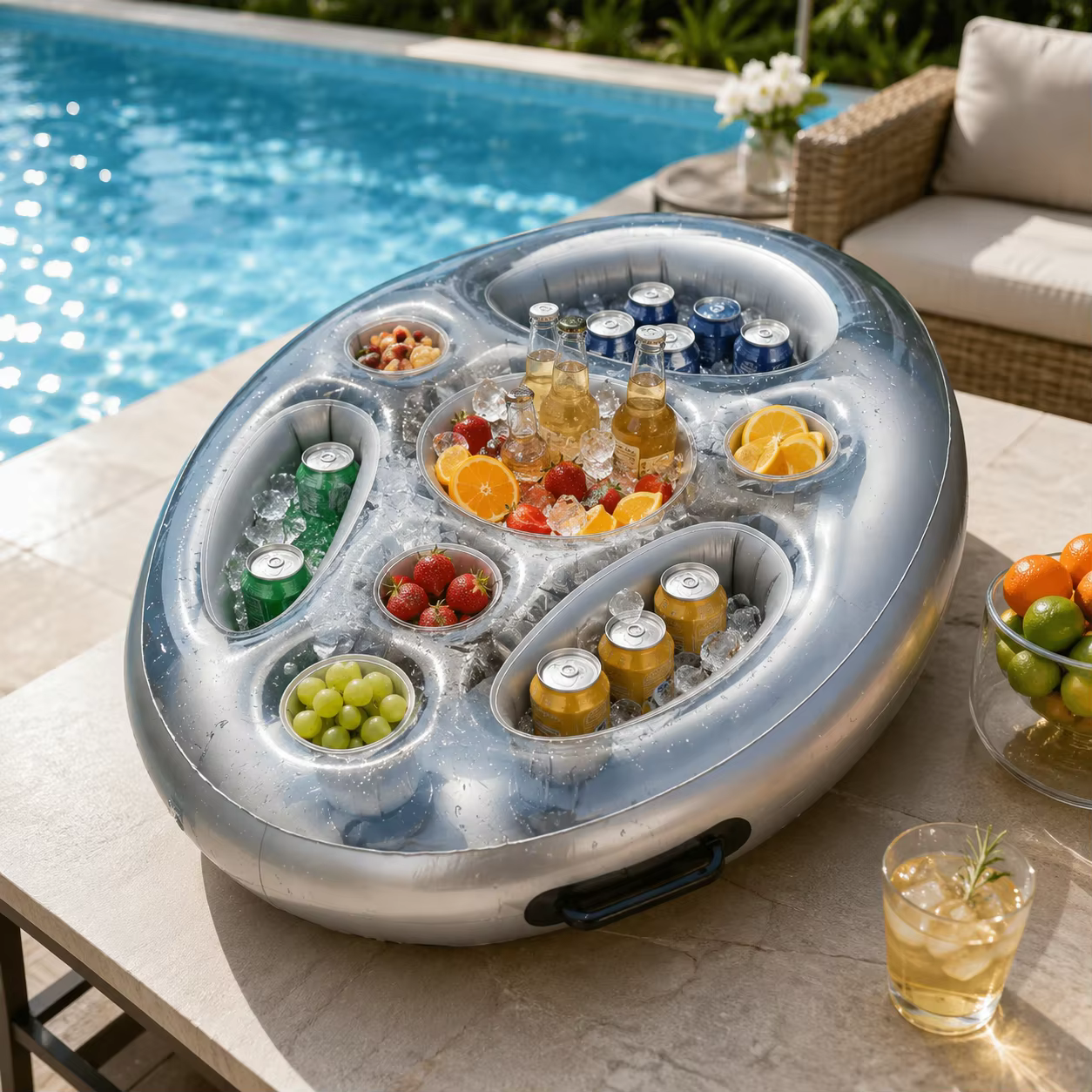 Porte-boissons gonflables pour piscine
