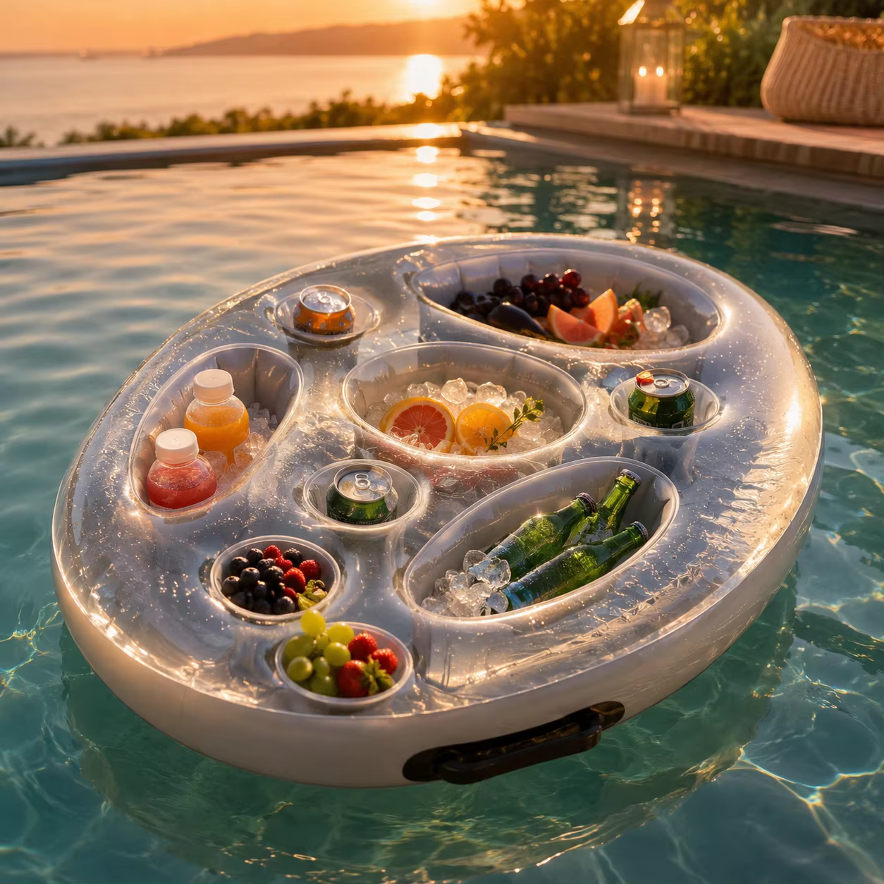 Porte-boissons gonflables pour piscine