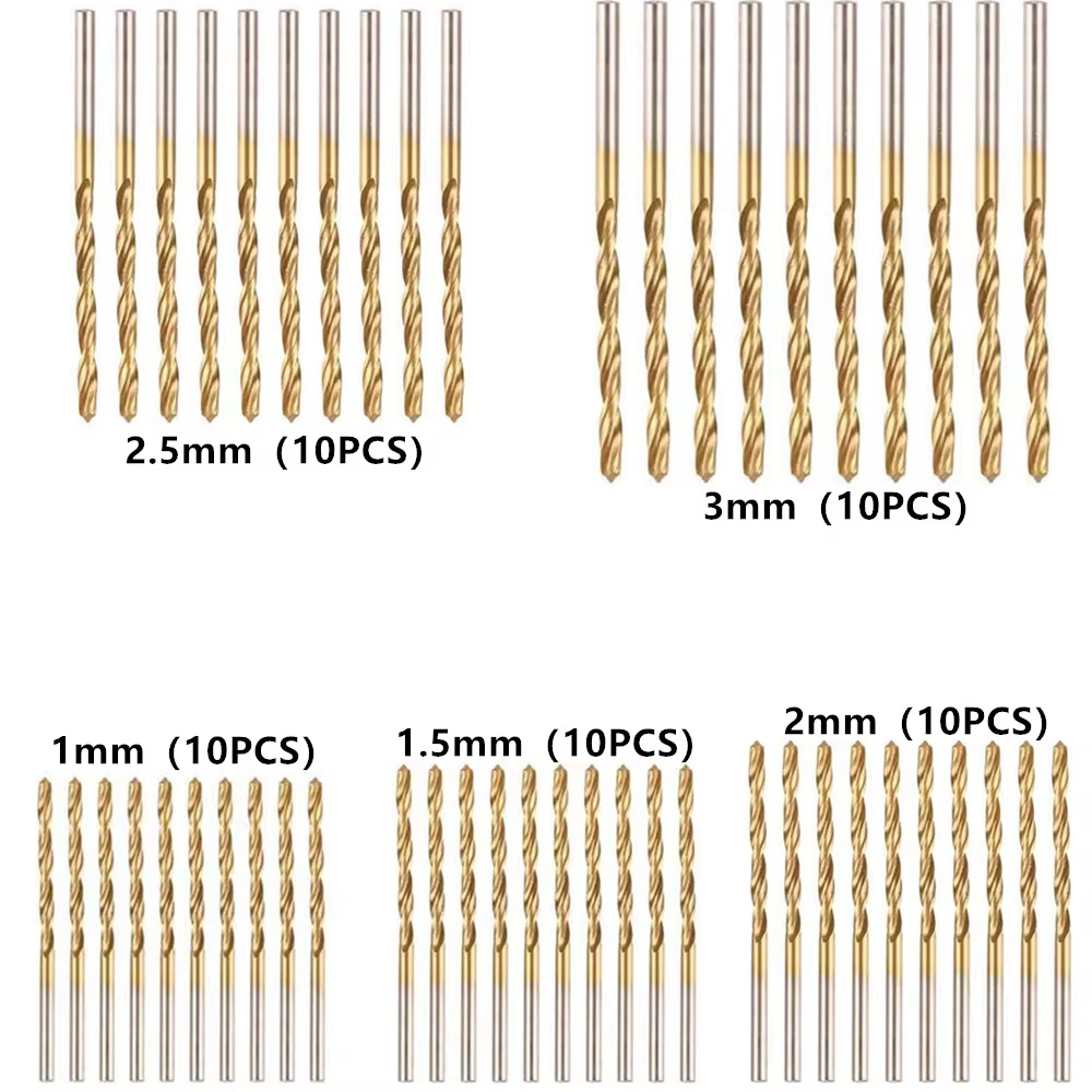 De nombreux types de foret hélicoïdal en acier rapide revêtu de titane foret à tige droite foret à main