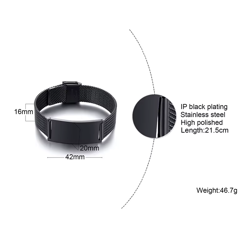 Bracelet de montre en acier inoxydable pour homme, réglable, personnalisé, classique, nature intemporelle, maille