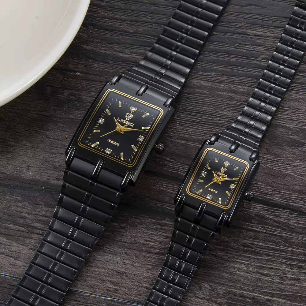 Montres-bracelets LIEBIG de luxe en acier doré pour femme et homme, montre à quartz dorée pour hommes et femmes, Relogio Masculino
