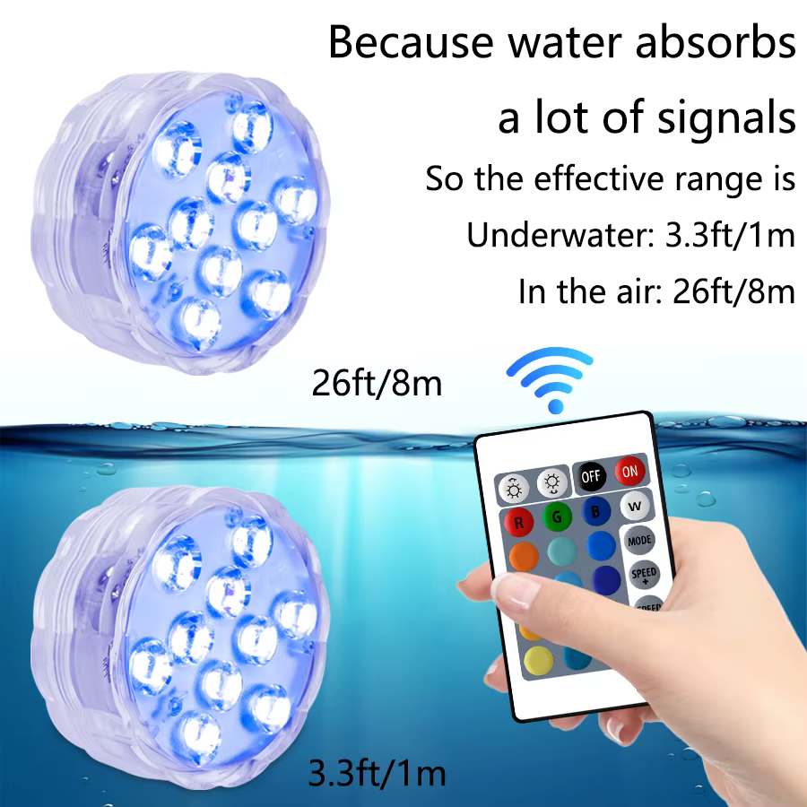 10Led piscine lumière télécommande RGB plongée poisson