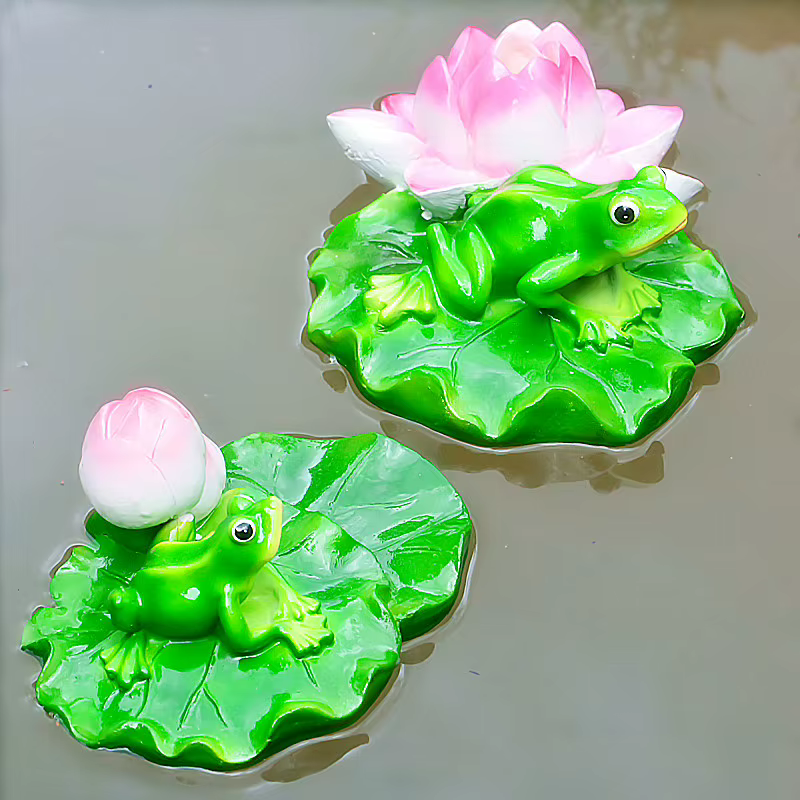 Statue de grenouille flottante en résine