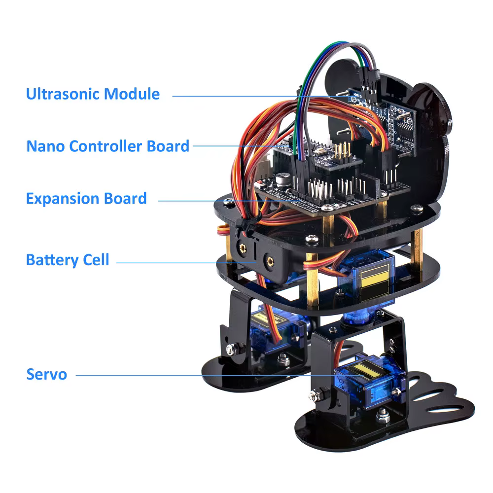 LAFVIN 4-DOF Kit Robot Panda Kit Robot dansant pour Arduino bricolage jouet électronique suivi automatique/contrôle APP
