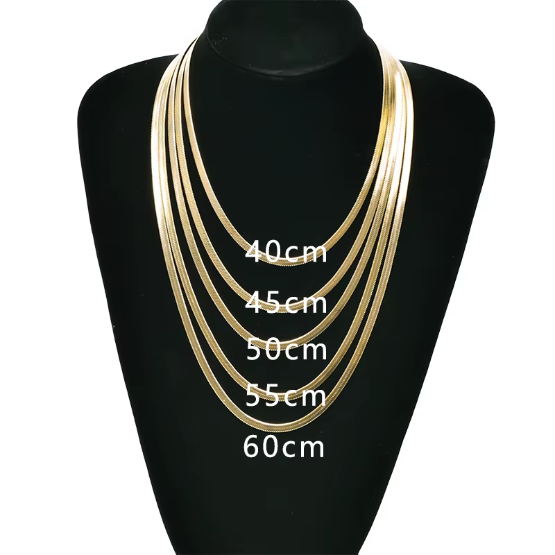 Collier en acier inoxydable pour femmes et hommes, accessoires, chaîne plate, colliers ras du cou, bijoux de mode, collier serpent, acier inoxydable femme