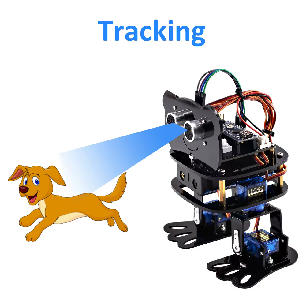 LAFVIN 4-DOF Kit Robot Panda Kit Robot dansant pour Arduino bricolage jouet électronique suivi automatique/contrôle APP