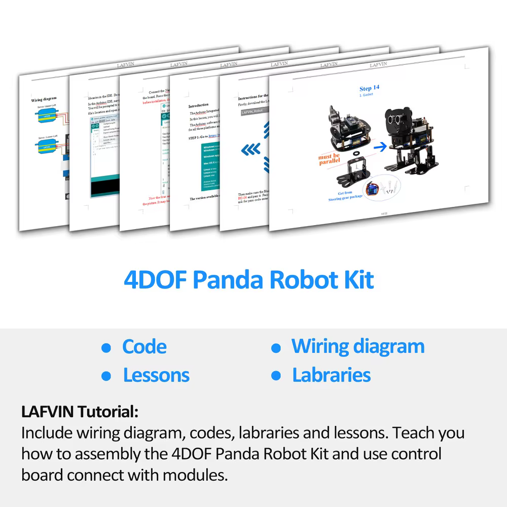 LAFVIN-Kit de bricolage 4-DOF KrasnoRobot, programmable, pour Ardu37, jouet électronique, compatible Android