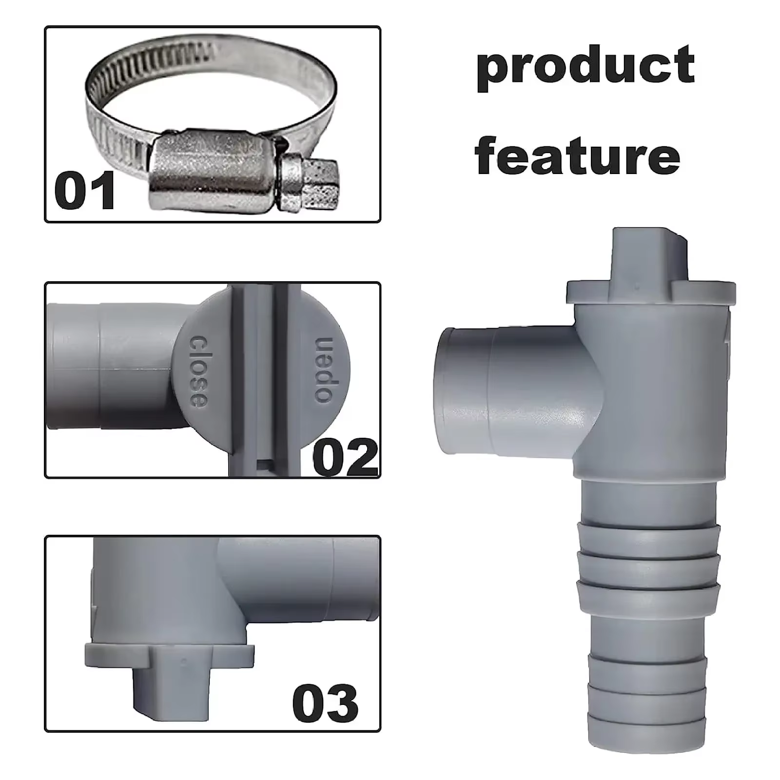 Adaptateur de pompe de filtre de piscine en PVC