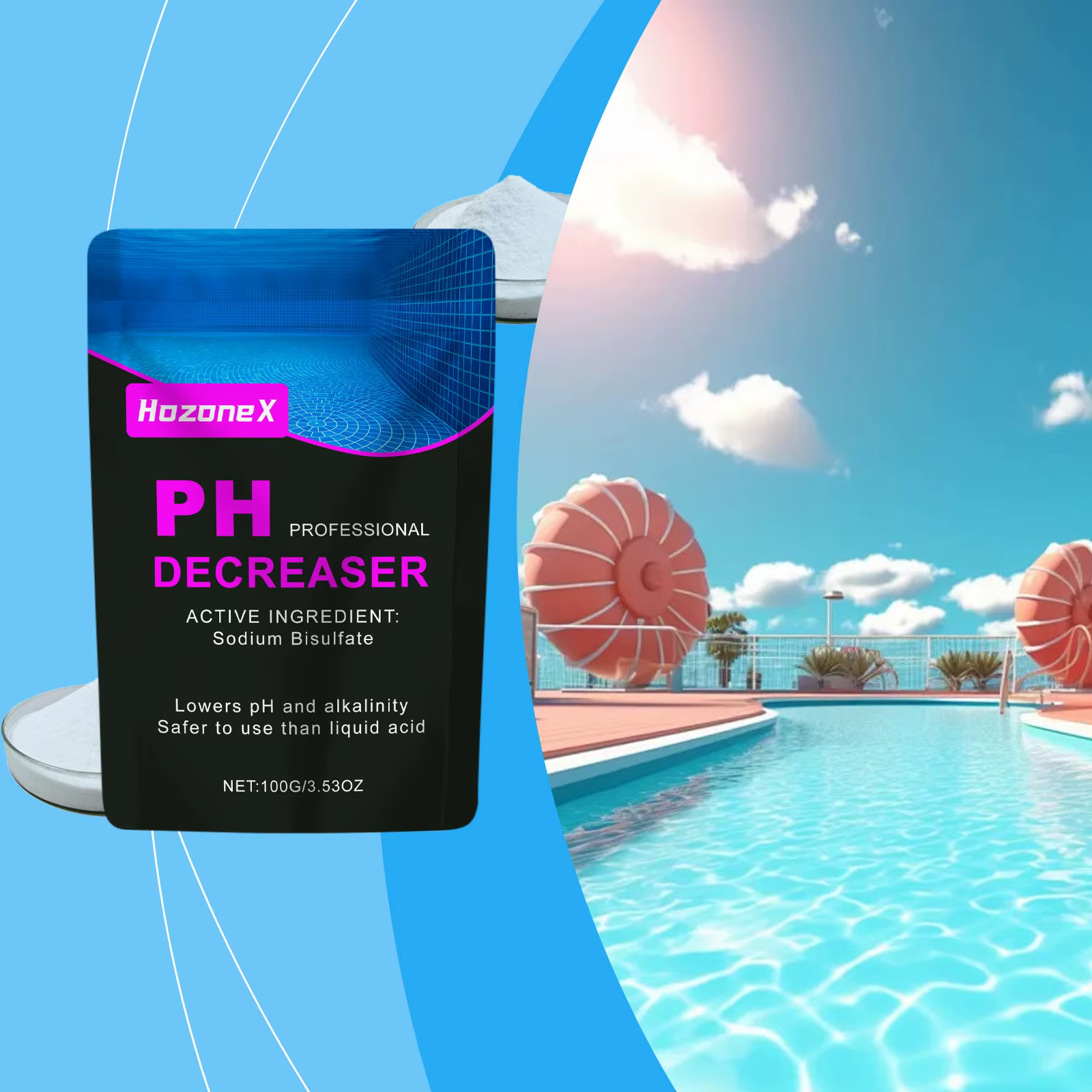 Réducteur de pH pour piscine domestique
